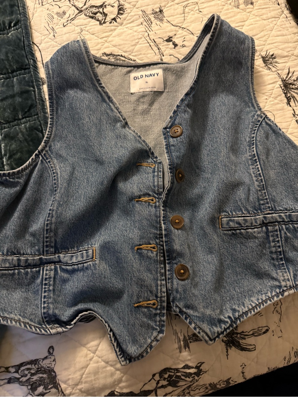 Old Navy Light Blue Denim Vest